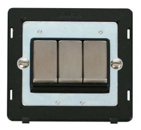 SIN413BKSS  Definity Ingot 10AX 3 Gang 2 Way Switch Insert